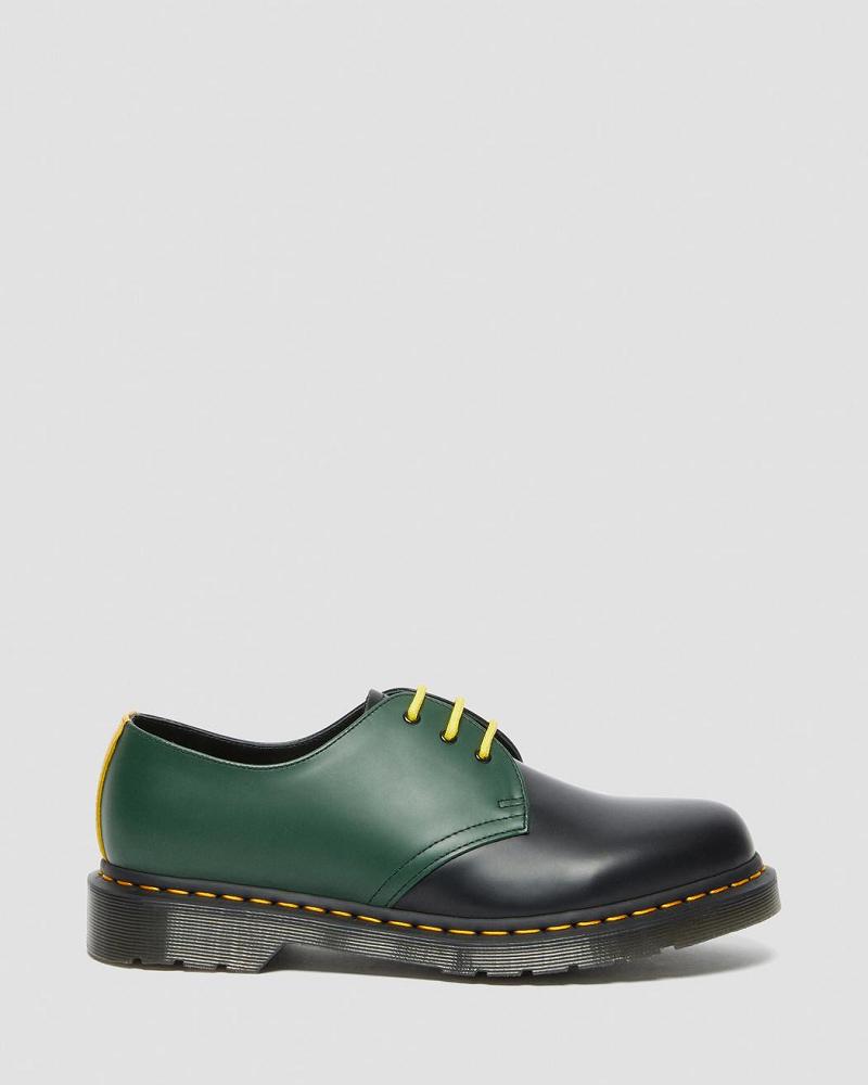 Black Men's Dr Martens 1461 Contrast Smooth Leather Oxfords Shoes | CA 589CTV